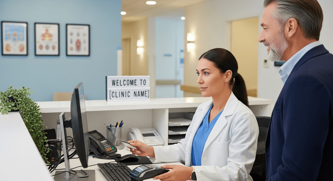 Secure healthcare payment processing terminal in a medical office